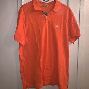 Orange Burberry Polo Shirt